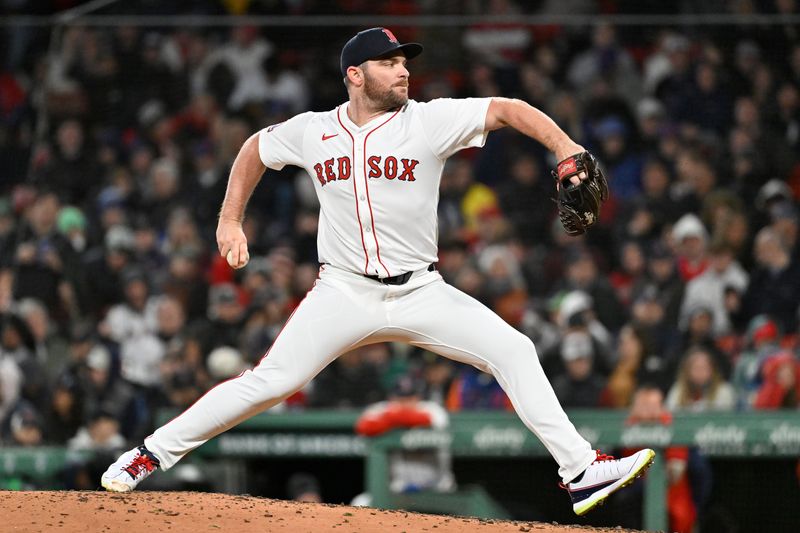 May 21, 2025; Boston, Massachusetts, USA; Boston Red Sox relief pitcher Liam Hendriks (31) pitches against the New York Mets during the sixth inning at Fenway Park. Mandatory Credit: Eric Canha-Imagn Images