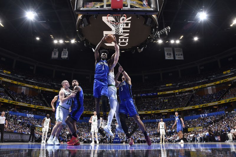 ORLANDO, FL - APRIL 27:    during Round 1 Game 4 of the 2025 NBA Playoffs on April 27, 2025 at Kia Center in Orlando, Florida. NOTE TO USER: User expressly acknowledges and agrees that, by downloading and or using this photograph, User is consenting to the terms and conditions of the Getty Images License Agreement. Mandatory Copyright Notice: Copyright 2025 NBAE (Photo by Fernando Medina/NBAE via Getty Images)