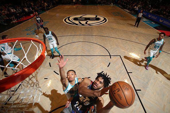 BROOKLYN, NY - NOVEMBER 30: Cam Thomas #24 of the Brooklyn Nets drives to the basket during the game against the Charlotte Hornets on November 30, 2023 at Barclays Center in Brooklyn, New York. NOTE TO USER: User expressly acknowledges and agrees that, by downloading and or using this Photograph, user is consenting to the terms and conditions of the Getty Images License Agreement. Mandatory Copyright Notice: Copyright 2023 NBAE (Photo by Nathaniel S. Butler/NBAE via Getty Images)