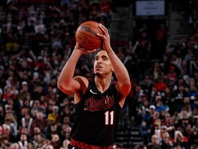 PORTLAND, OR - NOVEMBER 3: Malcolm Brogdon #11 of the Portland Trail Blazers /shoots a three point basket during the In-Season Tournament against the Memphis Grizzlies on November 3, 2023 at the Moda Center Arena in Portland, Oregon. NOTE TO USER: User expressly acknowledges and agrees that, by downloading and or using this photograph, user is consenting to the terms and conditions of the Getty Images License Agreement. Mandatory Copyright Notice: Copyright 2023 NBAE (Photo by Cameron Browne/NBAE via Getty Images)