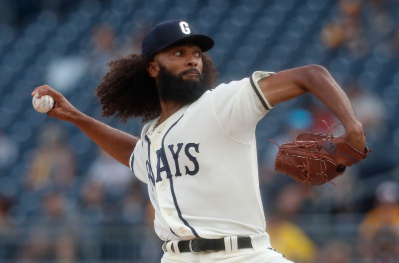 Aug 13, 2023; Pittsburgh, PA, USA; Pittsburgh Pirates starting pitcher Andre Jackson (41) delivers a pitch against the Cincinnati Reds during the first inning at PNC Park. Mandatory Credit: Charles LeClaire-USA TODAY Sports