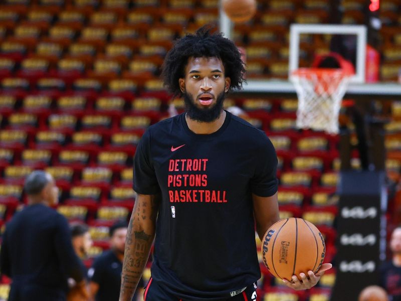 MIAMI, FLORIDA - OCTOBER 25: Marvin Bagley III #35 of the Detroit Pistons warms up prior to a game against the Miami Heat at Kaseya Center on October 25, 2023 in Miami, Florida. NOTE TO USER: User expressly acknowledges and agrees that, by downloading and or using this photograph, User is consenting to the terms and conditions of the Getty Images License Agreement.  (Photo by Megan Briggs/Getty Images)