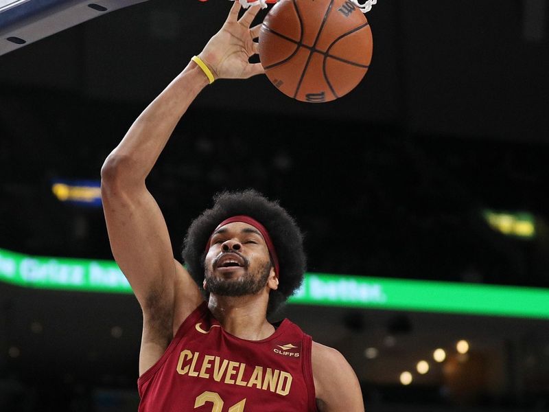 MEMPHIS, TENNESSEE - FEBRUARY 01: Jarrett Allen #31 of the Cleveland Cavaliers dunks during the first half against the Memphis Grizzlies at FedExForum on February 01, 2024 in Memphis, Tennessee. (Photo by Justin Ford/Getty Images)