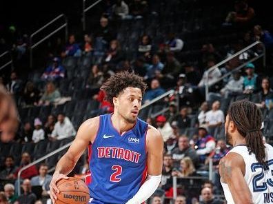 DETROIT, MI - DECEMBER 6: Cade Cunningham #2 of the Detroit Pistons dribbles the ball during the game against the Memphis Grizzlies on December 6, 2023 at Little Caesars Arena in Detroit, Michigan. NOTE TO USER: User expressly acknowledges and agrees that, by downloading and/or using this photograph, User is consenting to the terms and conditions of the Getty Images License Agreement. Mandatory Copyright Notice: Copyright 2023 NBAE (Photo by Brian Sevald/NBAE via Getty Images)