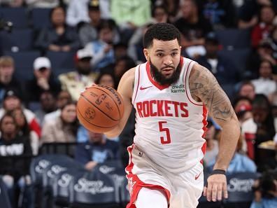 MEMPHIS, TN - DECEMBER 15:  Fred VanVleet #5 of the Houston Rockets dribbles the ball during the game against the Memphis Grizzlies on December 15, 2023 at FedExForum in Memphis, Tennessee. NOTE TO USER: User expressly acknowledges and agrees that, by downloading and or using this photograph, User is consenting to the terms and conditions of the Getty Images License Agreement. Mandatory Copyright Notice: Copyright 2023 NBAE (Photo by Joe Murphy/NBAE via Getty Images)