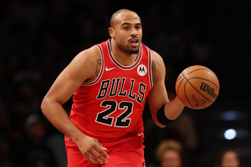NEW YORK, NEW YORK - NOVEMBER 01: Talen Horton-Tucker #22 of the Chicago Bulls dribbles during the first half against the Brooklyn Nets at Barclays Center on November 01, 2024 in the Brooklyn borough of New York City. NOTE TO USER: User expressly acknowledges and agrees that, by downloading and or using this photograph, User is consenting to the terms and conditions of the Getty Images License Agreement. (Photo by Sarah Stier/Getty Images)