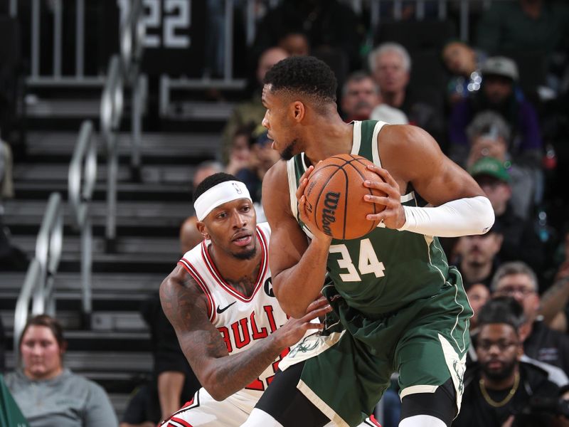 MILWAUKEE, WI - NOVEMBER 20: Torrey Craig #13 of Chicago Bulls plays defense during the game against the Milwaukee Bucks on November 20, 2024 at the Fiserv Forum Center in Milwaukee, Wisconsin. NOTE TO USER: User expressly acknowledges and agrees that, by downloading and or using this Photograph, user is consenting to the terms and conditions of the Getty Images License Agreement. Mandatory Copyright Notice: Copyright 2024 NBAE (Photo by Gary Dineen/NBAE via Getty Images).