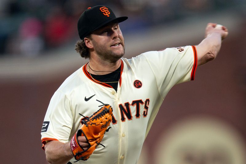 Aug 14, 2024; San Francisco, California, USA; San Francisco Giants pitcher Erik Miller (68) delivers a pitch against the Atlanta Braves during the fifth inning at Oracle Park. Mandatory Credit: D. Ross Cameron-USA TODAY Sports