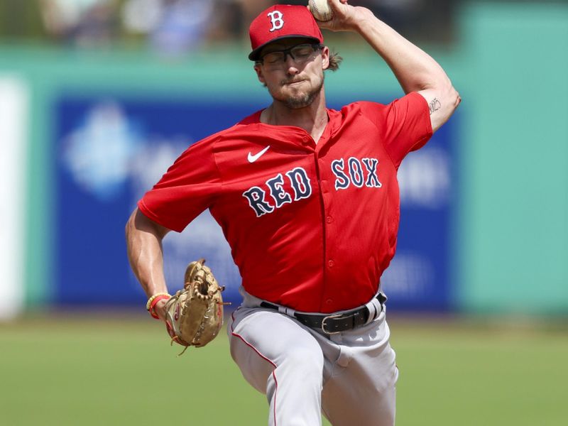 Mar 14, 2024; Clearwater, Florida, USA;  Boston Red Sox relief pitcher Chris Murphy (72) throws a pitch against the Philadelphia Phillies in the fifth inning at BayCare Ballpark. Mandatory Credit: Nathan Ray Seebeck-USA TODAY Sports