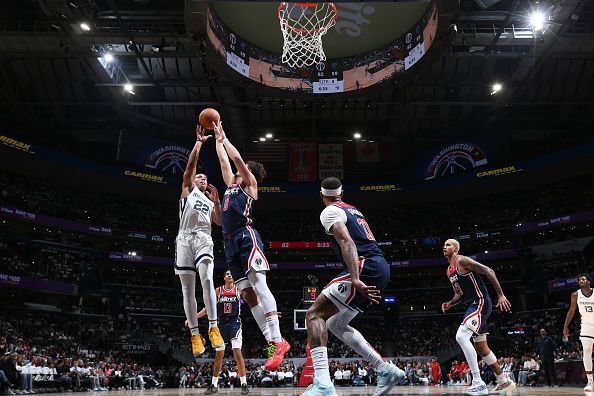 WASHINGTON, DC -? OCTOBER 28: Desmond Bane #22 of the Memphis Grizzlies shoots the ball during the game against the Washington Wizards on October 28, 2023 at Capital One Arena in Washington, DC. NOTE TO USER: User expressly acknowledges and agrees that, by downloading and or using this Photograph, user is consenting to the terms and conditions of the Getty Images License Agreement. Mandatory Copyright Notice: Copyright 2023 NBAE (Photo by Stephen Gosling/NBAE via Getty Images)