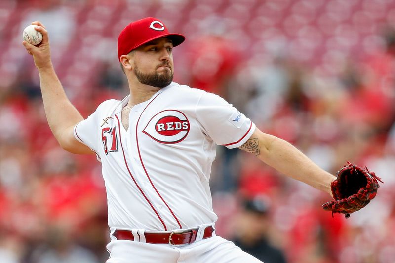 May 7, 2023; Cincinnati, Ohio, USA; Cincinnati Reds starting pitcher Graham Ashcraft (51) pitches against the Chicago White Sox in the first inning at Great American Ball Park. Mandatory Credit: Katie Stratman-USA TODAY Sports