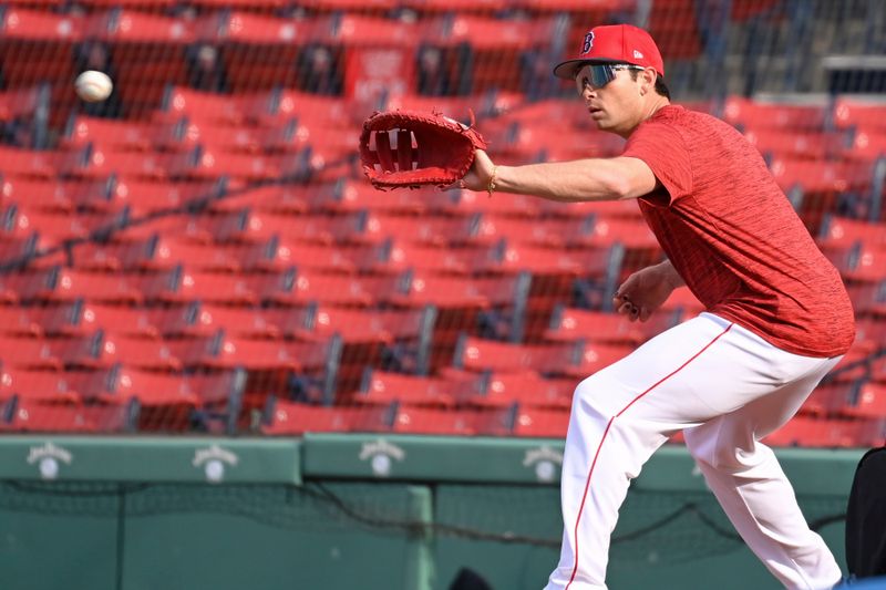 Apr 17, 2024; Boston, Massachusetts, USA; Boston Red Sox first baseman Triston Casas (36) warms up before a game against the Cleveland Guardians at Fenway Park. Mandatory Credit: Eric Canha-USA TODAY Sports