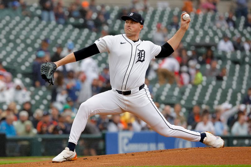 Sep 24, 2024; Detroit, Michigan, USA;  Detroit Tigers starting pitcher Tarik Skubal (29) pitches against the Tampa Bay Rays at Comerica Park. Mandatory Credit: Rick Osentoski-Imagn Images