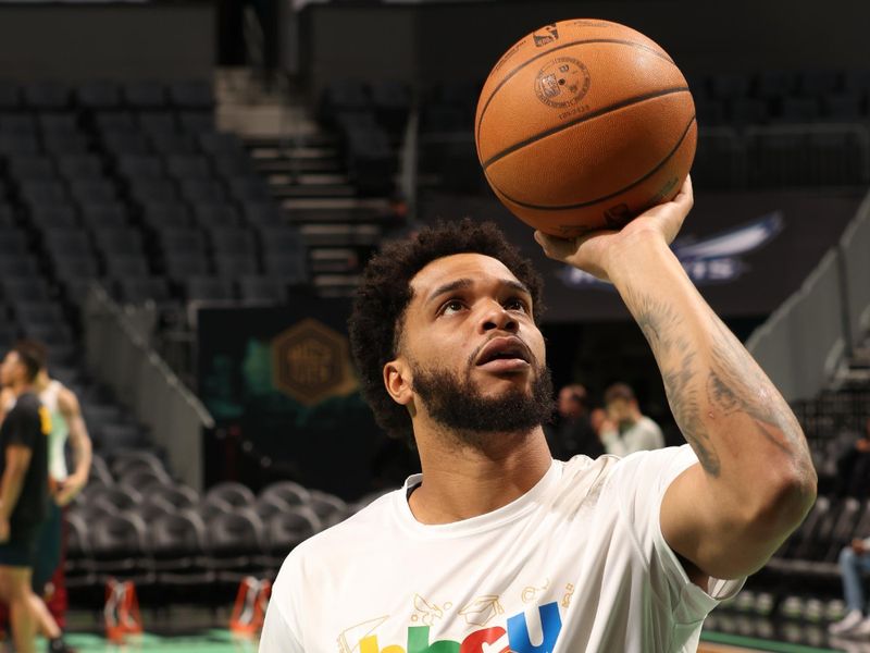 CHARLOTTE, NC - FEBRUARY 1: Miles Bridges #0 of the Charlotte Hornets warms up before the game against the Denver Nuggets on February 1, 2025 at Spectrum Center in Charlotte, North Carolina. NOTE TO USER: User expressly acknowledges and agrees that, by downloading and or using this photograph, User is consenting to the terms and conditions of the Getty Images License Agreement. Mandatory Copyright Notice: Copyright 2025 NBAE (Photo by Kent Smith/NBAE via Getty Images)