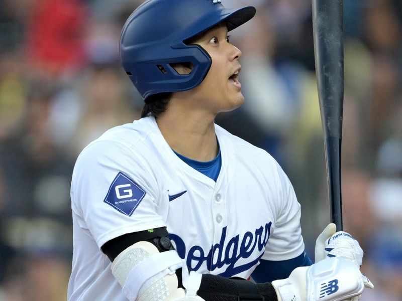 May 18, 2024; Los Angeles, California, USA;  Los Angeles Dodgers designated hitter Shohei Ohtani (17) reacts to a pitch over his head in the first inning against the Cincinnati Reds at Dodger Stadium. Mandatory Credit: Jayne Kamin-Oncea-USA TODAY Sports