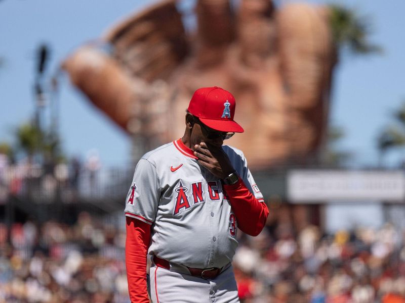 Jun 16, 2024; San Francisco, California, USA; Los Angeles Angels manager Ron Washington (37) during the eighth inning against the San Francisco Giants at Oracle Park. Mandatory Credit: Stan Szeto-USA TODAY Sports