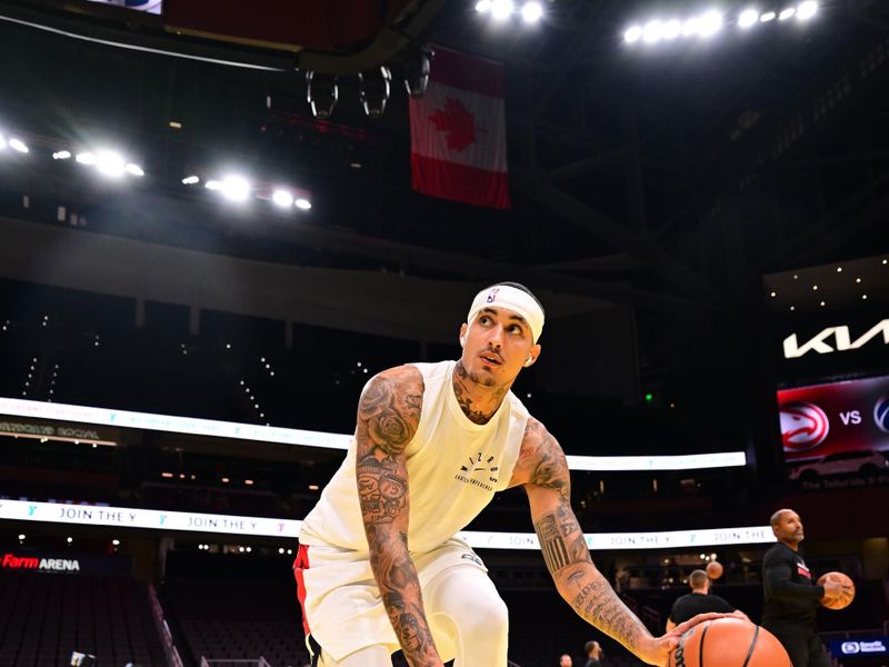 ATLANTA, GA - NOVEMBER 15:  Kyle Kuzma #33 of the Washington Wizards during pregame against the Atlanta Hawks  during the Emirates NBA Cup game on November 15, 2024 at State Farm Arena in Atlanta, Georgia.  NOTE TO USER: User expressly acknowledges and agrees that, by downloading and/or using this Photograph, user is consenting to the terms and conditions of the Getty Images License Agreement. Mandatory Copyright Notice: Copyright 2024 NBAE (Photo by Adam Hagy/NBAE via Getty Images)