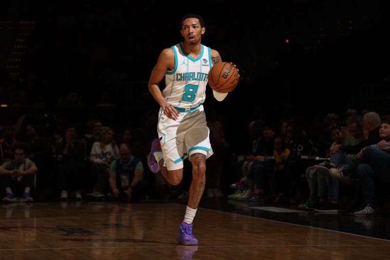 WASHINGTON, DC -? MARCH 8: Nick Smith Jr. #8 of the Charlotte Hornets handles the ball during the game   on March 8, 2024 at Capital One Arena in Washington, DC. NOTE TO USER: User expressly acknowledges and agrees that, by downloading and or using this Photograph, user is consenting to the terms and conditions of the Getty Images License Agreement. Mandatory Copyright Notice: Copyright 2024 NBAE (Photo by Stephen Gosling/NBAE via Getty Images)