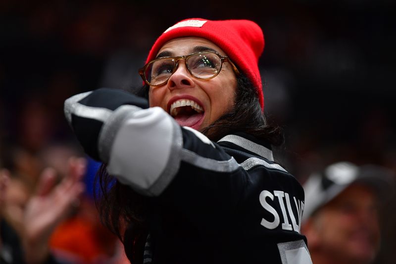 Dec 30, 2023; Los Angeles, California, USA; Actress Sarah Silverman attends the game between the Los Angeles Kings and Edmonton Oilers during the second period at Crypto.com Arena. Mandatory Credit: Gary A. Vasquez-USA TODAY Sports