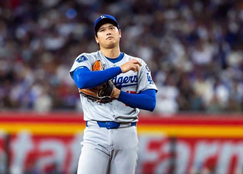 Sep 23, 2025; Phoenix, Arizona, USA; Los Angeles Dodgers pitcher/designated hitter Shohei Ohtani in the sixth inning against the Arizona Diamondbacks at Chase Field. Mandatory Credit: Mark J. Rebilas-Imagn Images