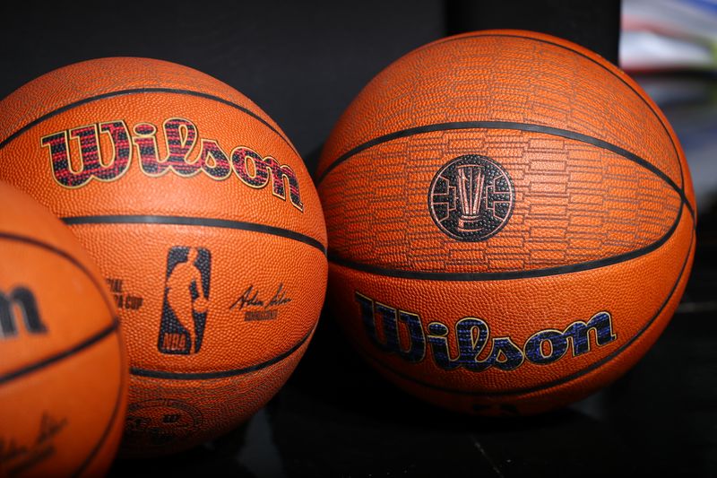 BROOKLYN, NY - NOVEMBER 19: A generic basketball photo of the Official Wilson basketball during the game between the Charlotte Hornets and the Brooklyn Nets during an Emirates NBA Cup game on November 19, 2024 at Barclays Center in Brooklyn, New York. NOTE TO USER: User expressly acknowledges and agrees that, by downloading and or using this Photograph, user is consenting to the terms and conditions of the Getty Images License Agreement. Mandatory Copyright Notice: Copyright 2024 NBAE (Photo by David L. Nemec/NBAE via Getty Images)