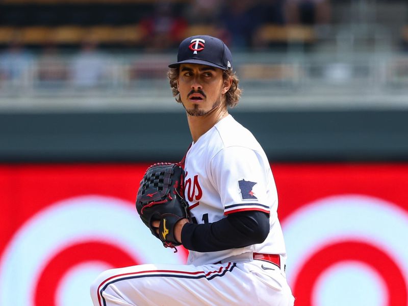 May 24, 2023; Minneapolis, Minnesota, USA; Minnesota Twins starting pitcher Joe Ryan (41) delivers a pitch during the fifth inning against the San Francisco Giants at Target Field. Mandatory Credit: Matt Krohn-USA TODAY Sports