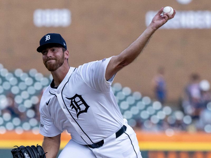 Jul 29, 2024; Detroit, Michigan, USA; Detroit Tigers relief pitcher Bryan Sammons (62) delivers in his MLB debut in the first inning against the Cleveland Guardians at Comerica Park. Mandatory Credit: David Reginek-USA TODAY Sports