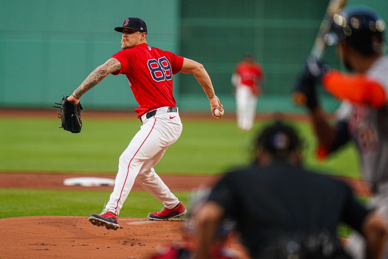 May 31, 2024; Boston, Massachusetts, USA;  Boston Red Sox starting pitcher Tanner Houck (89) throws a pitch against the Detroit Tigers in the first inning at Fenway Park. Mandatory Credit: David Butler II-USA TODAY Sports