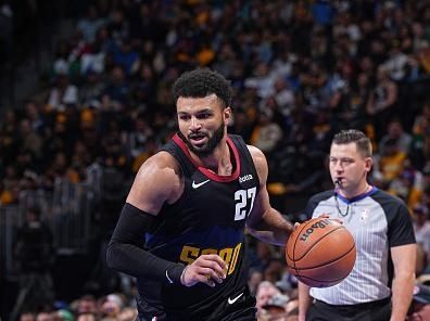 DENVER, CO - NOVEMBER 3: Jamal Murray #27 of the Denver Nuggets dribbles the ball during the game against the Dallas Mavericks during the In-Season Tournament on November 3, 2023 at the Ball Arena in Denver, Colorado. NOTE TO USER: User expressly acknowledges and agrees that, by downloading and/or using this Photograph, user is consenting to the terms and conditions of the Getty Images License Agreement. Mandatory Copyright Notice: Copyright 2023 NBAE (Photo by Garrett Ellwood/NBAE via Getty Images)