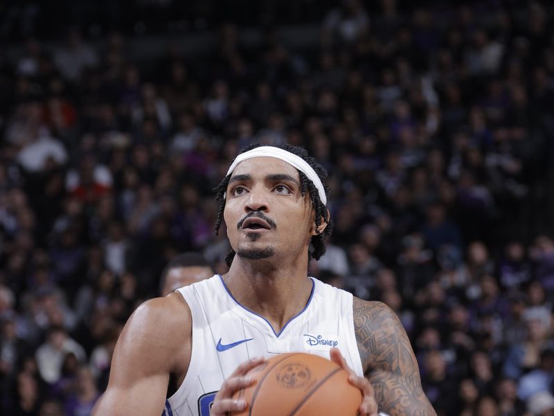 SACRAMENTO, CA - JANUARY 3: Gary Harris #14 of the Orlando Magic shoots a free throw during the game against the Sacramento Kings on January 3, 2024 at Golden 1 Center in Sacramento, California. NOTE TO USER: User expressly acknowledges and agrees that, by downloading and or using this Photograph, user is consenting to the terms and conditions of the Getty Images License Agreement. Mandatory Copyright Notice: Copyright 2024 NBAE (Photo by Rocky Widner/NBAE via Getty Images)