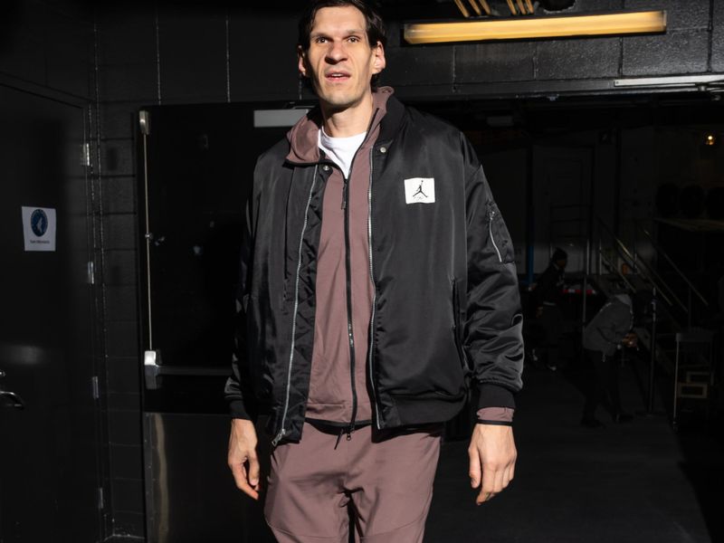 MINNEAPOLIS, MN -  FEBRUARY 4: Boban Marjanovic #51 of the Houston Rockets arrives to the arena before the game against the Minnesota Timberwolves on February 4, 2024 at Target Center in Minneapolis, Minnesota. NOTE TO USER: User expressly acknowledges and agrees that, by downloading and or using this Photograph, user is consenting to the terms and conditions of the Getty Images License Agreement. Mandatory Copyright Notice: Copyright 2024 NBAE (Photo by Jordan Johnson/NBAE via Getty Images)