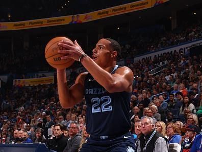 OKLAHOMA CITY, OK - DECEMBER 18: Desmond Bane #22 of the Memphis Grizzlies shoots the ball during the game against the Oklahoma City Thunder on December 18, 2023 at Paycom Arena in Oklahoma City, Oklahoma. NOTE TO USER: User expressly acknowledges and agrees that, by downloading and or using this photograph, User is consenting to the terms and conditions of the Getty Images License Agreement. Mandatory Copyright Notice: Copyright 2023 NBAE (Photo by Zach Beeker/NBAE via Getty Images)