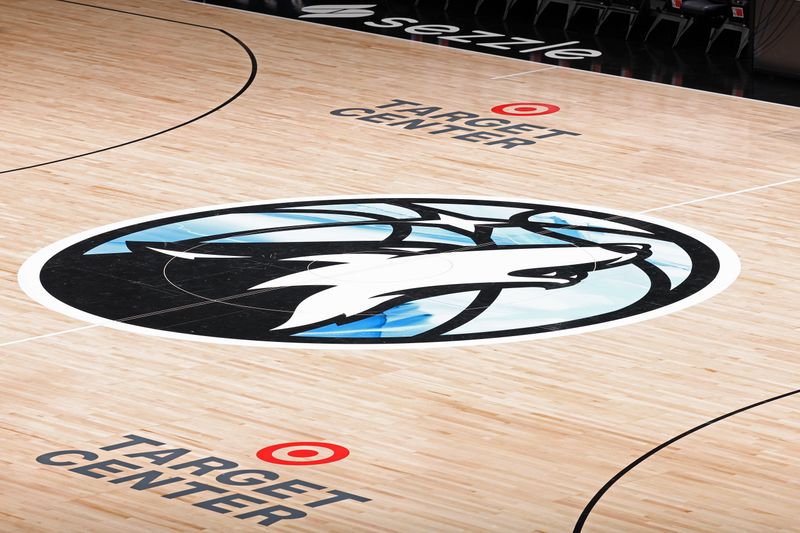 MINNEAPOLIS, MN -  NOVEMBER 17: A closeup shot of the court before the game between the Phoenix Suns and the Minnesota Timberwolves on November 17, 2024 at Target Center in Minneapolis, Minnesota. NOTE TO USER: User expressly acknowledges and agrees that, by downloading and or using this Photograph, user is consenting to the terms and conditions of the Getty Images License Agreement. Mandatory Copyright Notice: Copyright 2024 NBAE (Photo by David Sherman/NBAE via Getty Images)