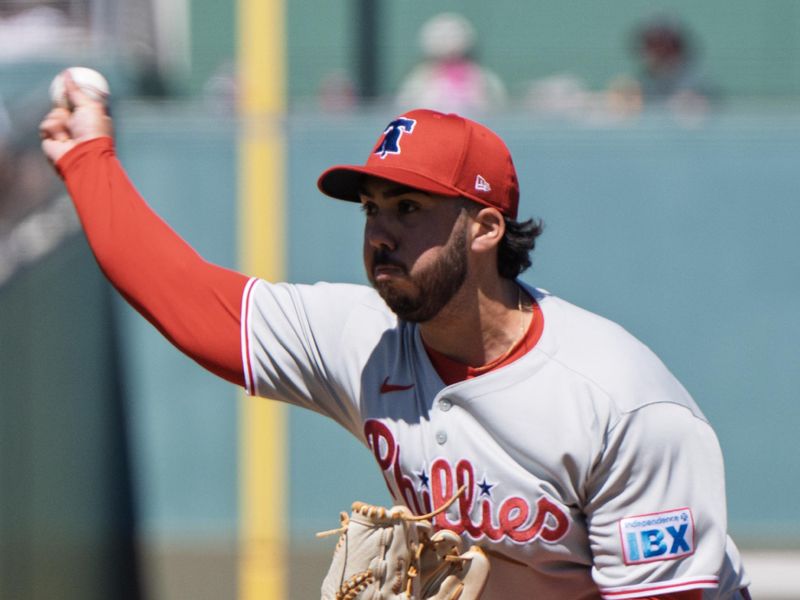 Mar 11, 2025; Fort Myers, Florida, USA; Phillies pitcher Nelson L. Alvarez (89) in the second inning of their game with the Boston Red Sox at JetBlue Park at Fenway South. Mandatory Credit: Chris Tilley-Imagn Images