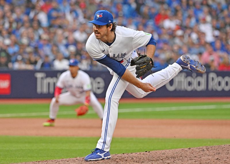 Sep 16, 2023; Toronto, Ontario, CAN; Toronto Blue Jays relief pitcher Jordan Romano (68) pitches against the Boston Red Sox in the 10th inning at Rogers Centre. Mandatory Credit: Dan Hamilton-USA TODAY Sports