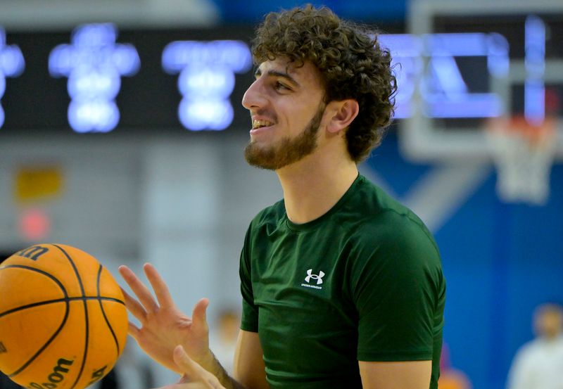 Dec 22, 2023; Los Angeles, California, USA; Colorado State Rams forward Kyle Evans (32) warms up prior to the game against the Loyola Marymount Lions at Gersten Pavilion. Mandatory Credit: Jayne Kamin-Oncea-USA TODAY Sports