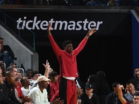 SAN FRANCISCO, CA - DECEMBER 28: Thomas Bryant #31 of the Miami Heat celebrates a three point basket during the game against the Golden State Warriors on December 28, 2023 at Chase Center in San Francisco, California. NOTE TO USER: User expressly acknowledges and agrees that, by downloading and or using this photograph, user is consenting to the terms and conditions of Getty Images License Agreement. Mandatory Copyright Notice: Copyright 2023 NBAE (Photo by Noah Graham/NBAE via Getty Images)