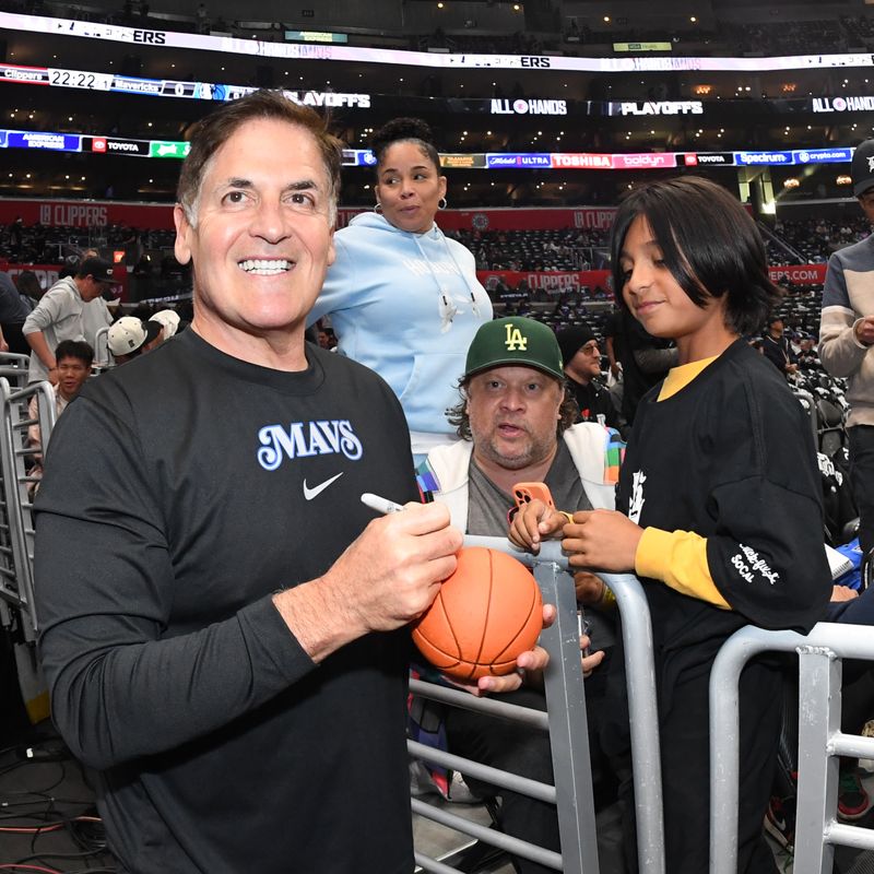 LOS ANGELES, CA - APRIL 23: Mark Cuban attends the game between the Dallas Mavericks and the LA Clippers during Round 1 Game 2 of the 2024 NBA Playoffs on April 23, 2024 at Crypto.Com Arena in Los Angeles, California. NOTE TO USER: User expressly acknowledges and agrees that, by downloading and/or using this Photograph, user is consenting to the terms and conditions of the Getty Images License Agreement. Mandatory Copyright Notice: Copyright 2024 NBAE (Photo by Andrew D. Bernstein/NBAE via Getty Images)