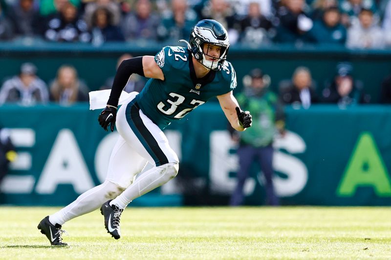 Philadelphia Eagles safety Reed Blankenship (32) in action against the New Orleans Saints during an NFL football game, Sunday, Jan. 1, 2023, in Philadelphia. (AP Photo/Rich Schultz)