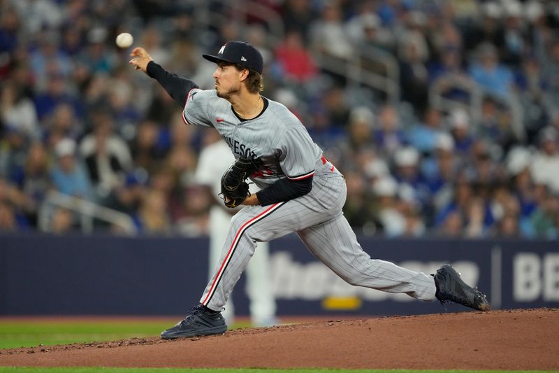 May 10, 2024; Toronto, Ontario, CAN; Minnesota Twins starting pitcher Joe Ryan (41) pitches to the Toronto Blue Jays during the first inning at Rogers Centre. Mandatory Credit: John E. Sokolowski-USA TODAY Sports