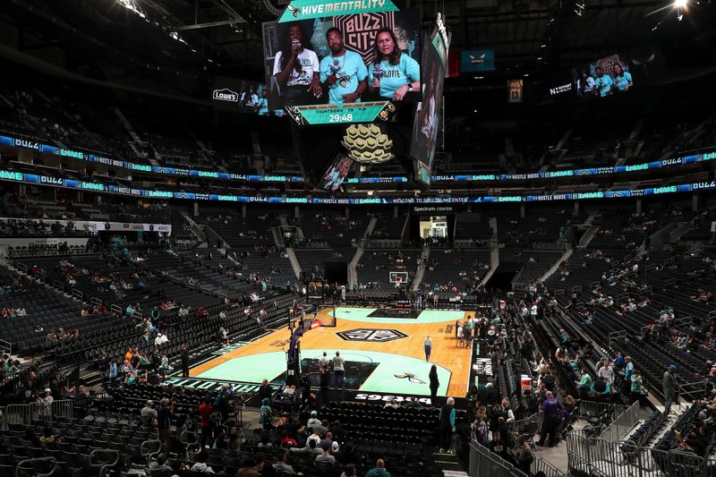 CHARLOTTE, NC - NOVEMBER 16: An overall view of the arena before the game between the Milwaukee Bucks and the Charlotte Hornets on November 16, 2024 at Spectrum Center in Charlotte, North Carolina. NOTE TO USER: User expressly acknowledges and agrees that, by downloading and or using this photograph, User is consenting to the terms and conditions of the Getty Images License Agreement. Mandatory Copyright Notice: Copyright 2024 NBAE (Photo by Kent Smith/NBAE via Getty Images)