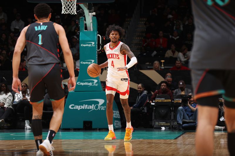 WASHINGTON, DC -? MARCH 19: Jalen Green #4 of the Houston Rockets dribbles the ball during the game against the Washington Wizards on March 19, 2024 at Capital One Arena in Washington, DC. NOTE TO USER: User expressly acknowledges and agrees that, by downloading and or using this Photograph, user is consenting to the terms and conditions of the Getty Images License Agreement. Mandatory Copyright Notice: Copyright 2024 NBAE (Photo by Stephen Gosling/NBAE via Getty Images)