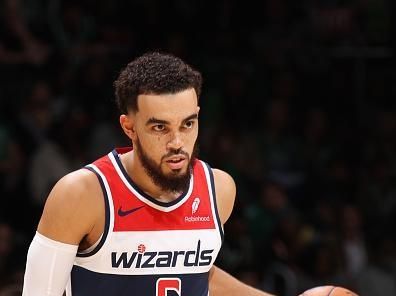 WASHINGTON, DC -? OCTOBER 30: Tyus Jones #5 of the Washington Wizards dribbles the ball during the game against the Boston Celtics on October 30, 2023 at Capital One Arena in Washington, DC. NOTE TO USER: User expressly acknowledges and agrees that, by downloading and or using this Photograph, user is consenting to the terms and conditions of the Getty Images License Agreement. Mandatory Copyright Notice: Copyright 2023 NBAE (Photo by Stephen Gosling/NBAE via Getty Images)