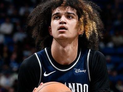 ORLANDO, FL - DECEMBER 8: Anthony Black #0 of the Orlando Magic prepares to shoot a free throw during the game against the Detroit Pistons on December 8, 2023 at Amway Center in Orlando, Florida. NOTE TO USER: User expressly acknowledges and agrees that, by downloading and or using this photograph, User is consenting to the terms and conditions of the Getty Images License Agreement. Mandatory Copyright Notice: Copyright 2023 NBAE (Photo by Fernando Medina/NBAE via Getty Images)