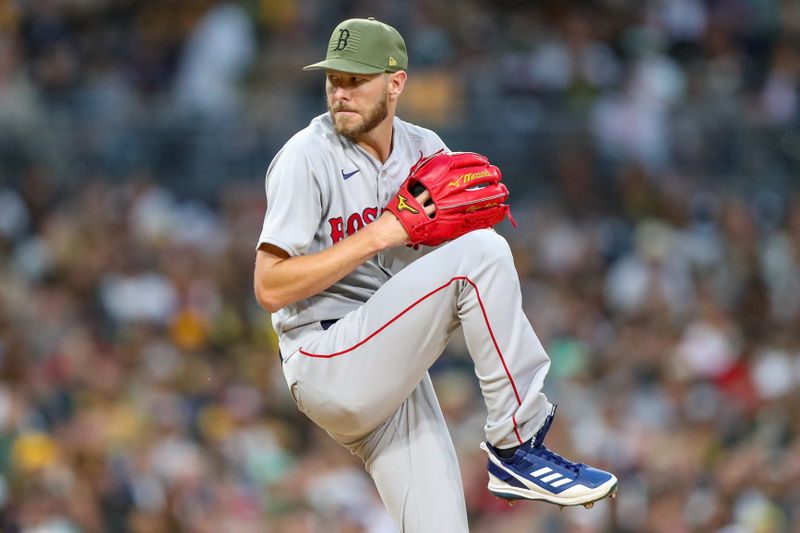 May 20, 2023; San Diego, California, USA; Boston Red Sox starting pitcher Chris Sale (41) throws a pitch in the first inning against the San Diego Padres	 at Petco Park. Mandatory Credit: David Frerker-USA TODAY Sports