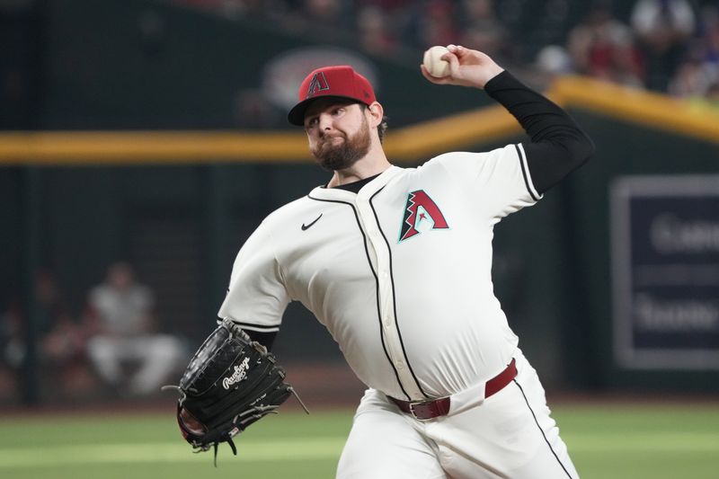 Sep 11, 2024; Phoenix, Arizona, USA; Arizona Diamondbacks pitcher Jordan Montgomery (52) throws against the Texas Rangers in the seventh inning at Chase Field. Mandatory Credit: Rick Scuteri-Imagn Images