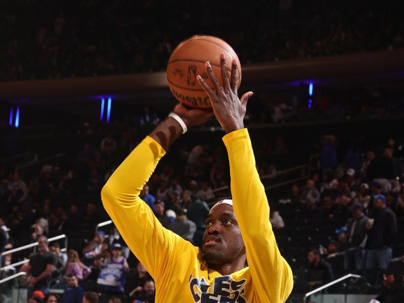 NEW YORK, NY - MAY 23: Pascal Siakam #43 of the Indiana Pacers warms up before the game against the New York Knicks during Game 2 of the 2025 Eastern Conference Finals on May 23, 2025 at Madison Square Garden in New York City, New York. NOTE TO USER: User expressly acknowledges and agrees that, by downloading and or using this photograph, User is consenting to the terms and conditions of the Getty Images License Agreement. Mandatory Copyright Notice: Copyright 2025 NBAE(Photo by Nathaniel S. Butler/NBAE via Getty Images)