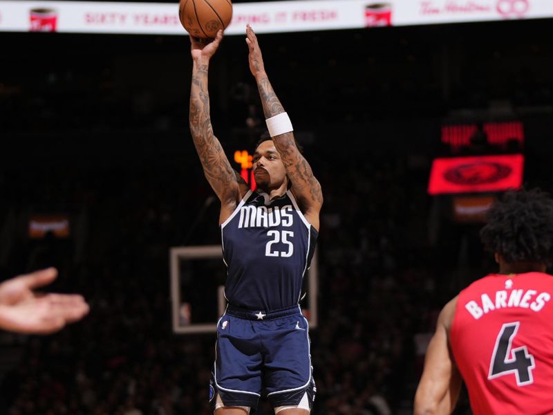 TORONTO, CANADA - FEBRUARY 28: P.J Washington #25 of the Dallas Mavericks shoots the ball during the game against the Toronto Raptors on February 28, 2024 at the Scotiabank Arena in Toronto, Ontario, Canada.  NOTE TO USER: User expressly acknowledges and agrees that, by downloading and or using this Photograph, user is consenting to the terms and conditions of the Getty Images License Agreement.  Mandatory Copyright Notice: Copyright 2024 NBAE (Photo by Mark Blinch/NBAE via Getty Images)