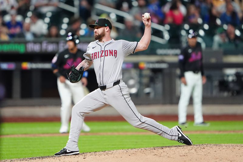 May 31, 2024; New York City, New York, USA; Arizona Diamondbacks pitcher Logan Allen (22) delivers a pitch against the New York Mets during the fifth inning at Citi Field. Mandatory Credit: Gregory Fisher-USA TODAY Sports