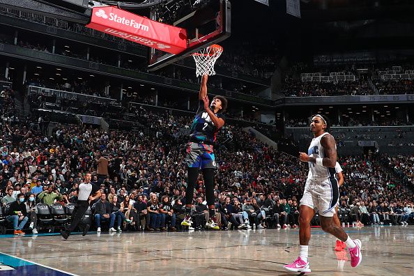 BROOKLYN, NY - DECEMBER 2: Cameron Johnson #2 of the Brooklyn Nets shoots the ball during the game against the Orlando Magic on December 2, 2023 at Barclays Center in Brooklyn, New York. NOTE TO USER: User expressly acknowledges and agrees that, by downloading and or using this Photograph, user is consenting to the terms and conditions of the Getty Images License Agreement. Mandatory Copyright Notice: Copyright 2023 NBAE (Photo by David L. Nemec/NBAE via Getty Images)